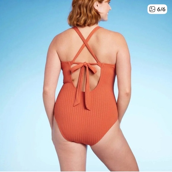 Kona Sol Rust One-Piece Swimsuit - Picture 6 of 8